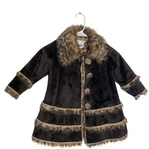 Widgeon Brown Faux Fur/Suede Kids Coat